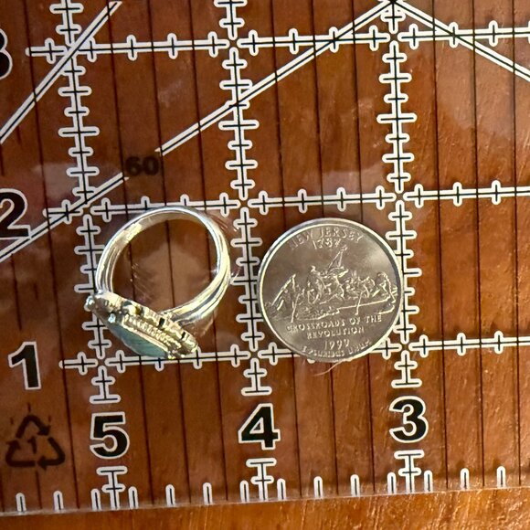 Navajo Sterling Silver and Turquoise Inlay Ring by James Manygoats - Picture 9 of 11